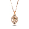 Thumbnail Image 0 of Le Vian Oval-Cut Morganite Arabesque Necklace 1/3 ct tw Diamonds 14K Strawberry Gold 19"