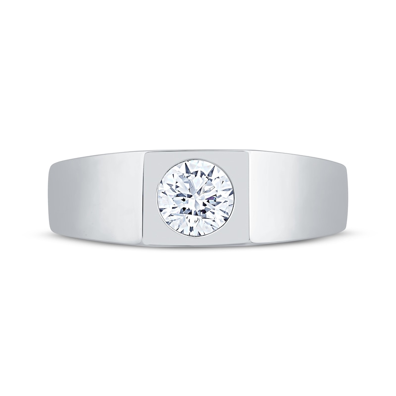 Men's Lab-Created Diamonds by KAY Round-Cut Solitaire Wedding Band 1 ct tw 14K White Gold (F/SI2)