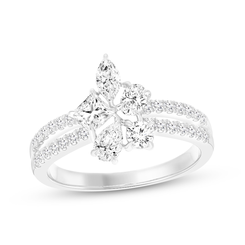 Main Image 1 of All You Are Multi-Shape Lab-Grown Diamond Cluster Ring 1 ct tw 14K White Gold