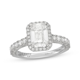 Neil Lane Artistry Heritage Emerald-Cut Lab-Created Diamond Halo Engagement Ring 2-3/4 ct tw Platinum