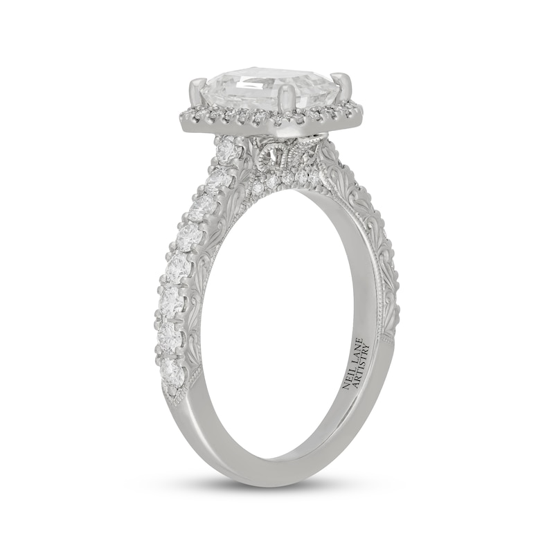 Neil Lane Artistry Heritage Emerald-Cut  Lab-Grown diamond Halo Engagement Ring 2-3/4 ct tw Platinum