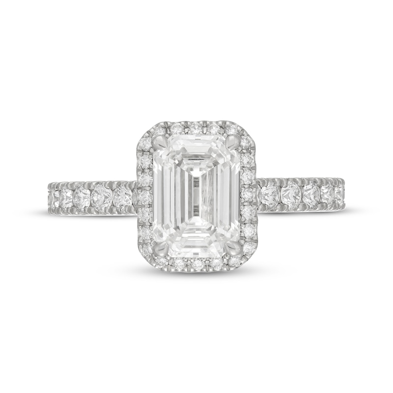 Neil Lane Artistry Heritage Emerald-Cut Lab-Created Diamond Halo Engagement Ring 2-3/4 ct tw Platinum