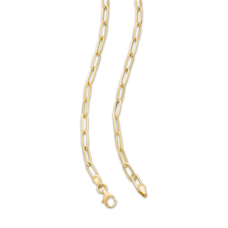 Main Image 2 of Hollow Graduated Paperclip Chain Necklace 10K Yellow Gold 18&quot;