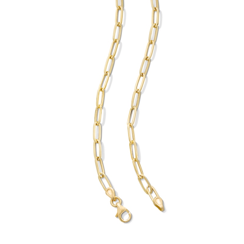 Main Image 3 of Hollow Graduated Paperclip Chain Necklace 10K Yellow Gold 18&quot;