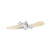 Thumbnail Image 1 of Lab-Grown Diamonds by KAY Emerald & Round-Cut Bypass Ring 1/4 ct tw 10K Yellow Gold