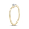 Thumbnail Image 2 of Lab-Grown Diamonds by KAY Emerald & Round-Cut Bypass Ring 1/4 ct tw 10K Yellow Gold