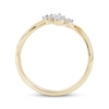 Thumbnail Image 4 of Lab-Grown Diamonds by KAY Emerald & Round-Cut Bypass Ring 1/4 ct tw 10K Yellow Gold