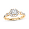 Thumbnail Image 1 of Lab-Grown Diamonds by KAY Princess-Cut Halo Engagement Ring 3/4 ct tw 14K Yellow Gold