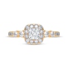 Thumbnail Image 3 of Lab-Grown Diamonds by KAY Princess-Cut Halo Engagement Ring 3/4 ct tw 14K Yellow Gold