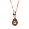 Thumbnail Image 1 of Le Vian Pear-Shaped Chocolate Quartz Necklace 1/10 ct tw Diamonds 14K Strawberry Gold 19&quot;