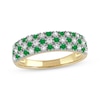 Thumbnail Image 1 of Emerald & Diamond Checkerboard Ring 3/8 ct tw 10K Yellow Gold