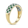 Thumbnail Image 2 of Emerald & Diamond Checkerboard Ring 3/8 ct tw 10K Yellow Gold