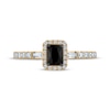 Thumbnail Image 3 of Emerald-Cut Black Diamond Halo Engagement Ring 5/8 ct tw 14K Yellow Gold