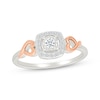 Thumbnail Image 1 of Lab-Grown Diamonds by KAY Round-Cut Cushion Halo Promise Ring 1/5 ct tw 10K Two-Tone Gold