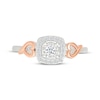 Thumbnail Image 4 of Lab-Grown Diamonds by KAY Round-Cut Cushion Halo Promise Ring 1/5 ct tw 10K Two-Tone Gold