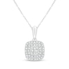 Thumbnail Image 1 of Multi-Diamond Cushion-Shaped Necklace 1/5 ct tw 10K White Gold 18&quot;