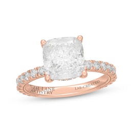 Neil Lane Artistry Cushion-Cut Lab-Grown Diamond Engagement Ring 4-5/8 ct tw 14K Rose Gold