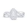 Thumbnail Image 3 of Now + Forever Pear-Shaped Diamond Halo Bypass Engagement Ring 5/8 ct tw 14K White Gold