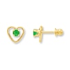 Thumbnail Image 1 of Children's Natural Emerald Earrings 14K Yellow Gold