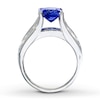 Thumbnail Image 2 of Lab-Created Sapphire Ring 1/8 ct tw Diamonds 10K White Gold