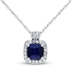 Thumbnail Image 1 of Sapphire Necklace 1/10 ct tw Diamonds 10K White Gold