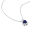 Thumbnail Image 2 of Sapphire Necklace 1/10 ct tw Diamonds 10K White Gold