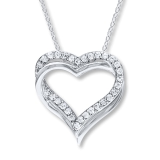 White Gold Heart Necklace – ShopKandyBoutique