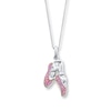 Thumbnail Image 1 of Ballet Slipper Necklace Lab-created Sapphires Sterling Silver