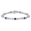 Thumbnail Image 1 of Blue & White Lab-Created Sapphire Bracelet Sterling Silver