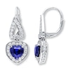 Thumbnail Image 1 of Lab-Created Sapphire Earrings Sterling Silver