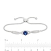 Thumbnail Image 2 of Lab-Created Sapphire Bolo Bracelet Blue & White Sterling Silver