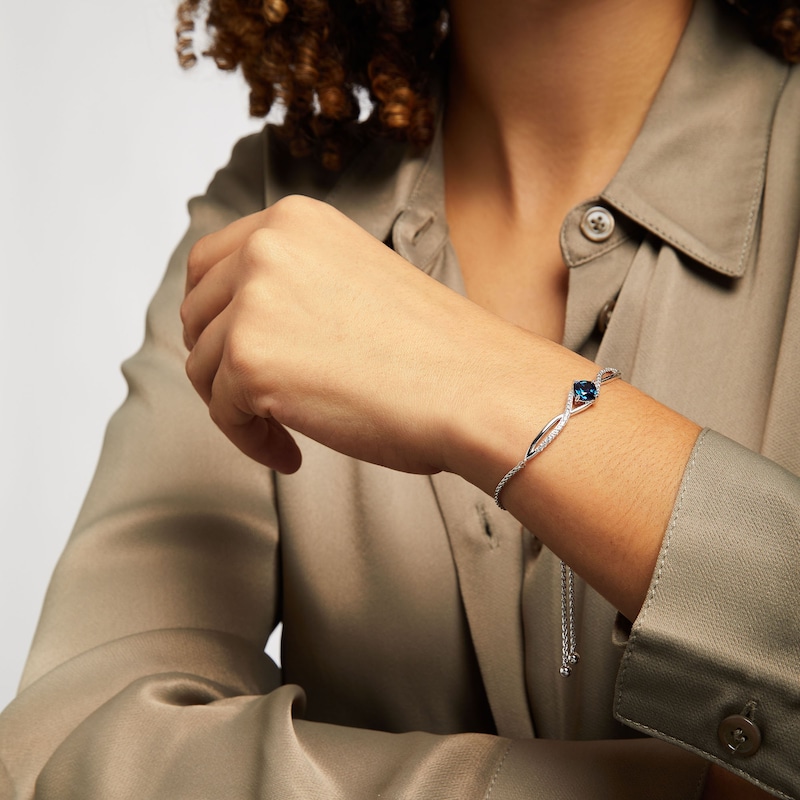 Blue Fossil Opal Rock Candy Bracelet in Silver (Size: Standard 7 - 7.5)