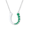 Thumbnail Image 1 of Horseshoe Necklace Lab-Created Emeralds Sterling Silver