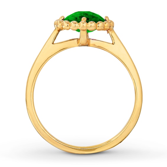 Lab-Created Emerald Ring 10K Yellow Gold | Womens Rings | Rings | Kay