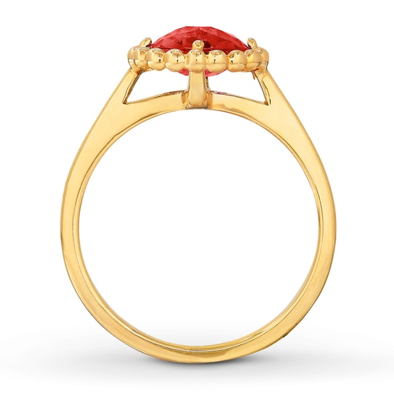 Lab-Created Ruby Ring 10K Yellow Gold | Womens Rings | Rings | Kay