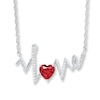 Thumbnail Image 1 of Heartbeat Necklace Lab-Created Ruby & Sapphire Sterling Silver