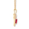 Thumbnail Image 2 of Lab-Created Ruby Heart Necklace 10K Yellow Gold