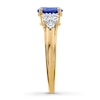 Thumbnail Image 2 of Lab-Created Sapphire Ring 1/15 ct tw Diamonds 10K Yellow Gold