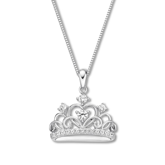 Crown Necklace Lab-Created White Sapphires Sterling Silver | Kay