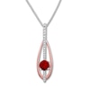 Thumbnail Image 1 of Lab-Created Ruby Necklace Sterling Silver/10K Rose Gold