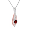 Thumbnail Image 2 of Lab-Created Ruby Necklace Sterling Silver/10K Rose Gold