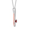 Thumbnail Image 3 of Lab-Created Ruby Necklace Sterling Silver/10K Rose Gold