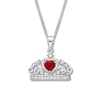 Thumbnail Image 1 of Lab-Created Ruby Crown Necklace Sterling Silver