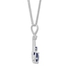 Thumbnail Image 3 of Diamond Anchor Necklace Lab-Created Sapphires Sterling Silver