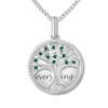 Thumbnail Image 0 of Family Tree Necklace Lab-Created Emeralds Sterling Silver