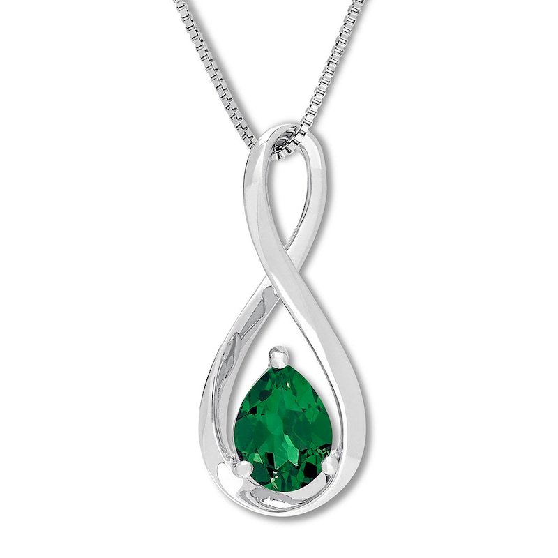 Cushion-Cut Lab-Created Emerald Vintage-Style Pendant and Earrings Set in  Sterling Silver