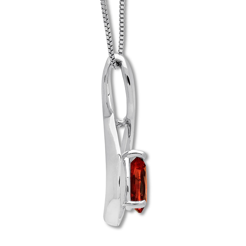 Main Image 2 of Lab-Created Ruby Necklace Sterling Silver