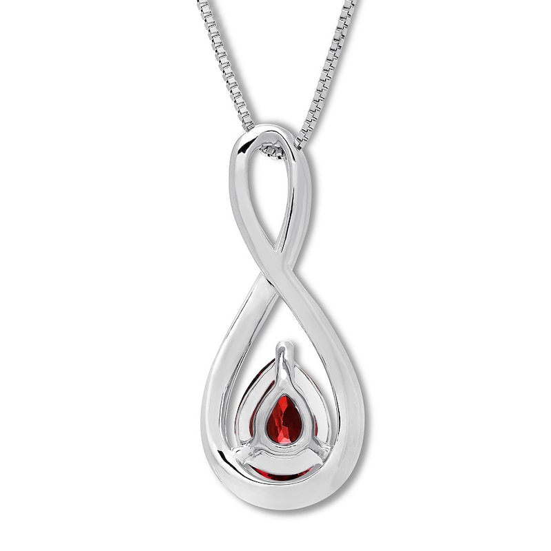 Main Image 4 of Lab-Created Ruby Necklace Sterling Silver