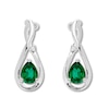 Thumbnail Image 3 of Lab-Created Emerald Earrings Sterling Silver