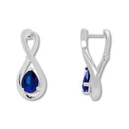 Lab-Created Sapphire Earrings Sterling Silver